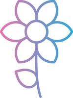 Flower Line Gradient Icon Design vector