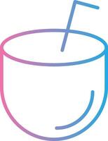 Coconut Drink Line Gradient Icon Design vector