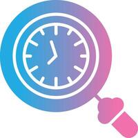 Clock Glyph Gradient Icon Design vector