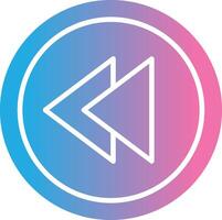 Backward Glyph Gradient Icon Design vector
