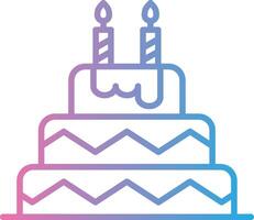 cumpleaños pastel línea degradado icono diseño vector