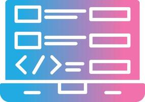 Coding Glyph Gradient Icon Design vector