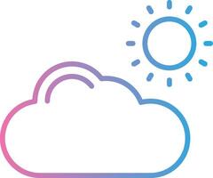 nube línea degradado icono diseño vector