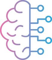 Brain Line Gradient Icon Design vector