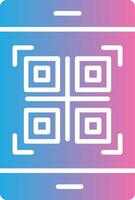 Qr Code Glyph Gradient Icon Design vector