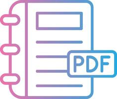 Pdf Line Gradient Icon Design vector