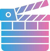 Clapperboard Glyph Gradient Icon Design vector