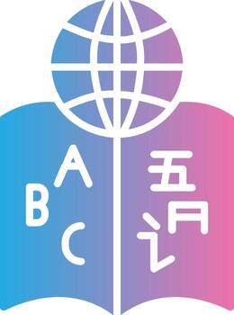 lingüística glifo degradado icono diseño vector