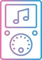 música jugador línea degradado icono diseño vector