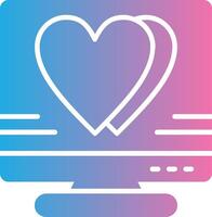 Heart Glyph Gradient Icon Design vector