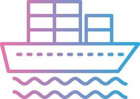 Container Ship Line Gradient Icon Design vector