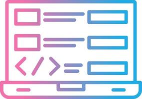 Coding Line Gradient Icon Design vector