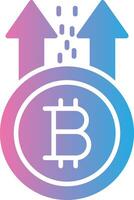 Bitcoin Rise Glyph Gradient Icon Design vector