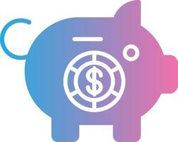 Piggy Bank Glyph Gradient Icon Design vector