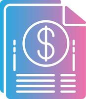 Paper Bills Glyph Gradient Icon Design vector