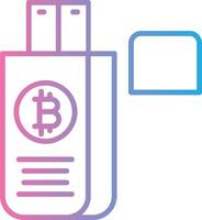 Bitcoin Drive Line Gradient Icon Design vector