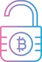 Unsecure Bitcoin Line Gradient Icon Design vector