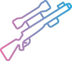 Gun Line Gradient Icon Design vector