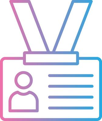 Identification Card Line Gradient Icon Design