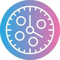 reloj glifo degradado icono diseño vector