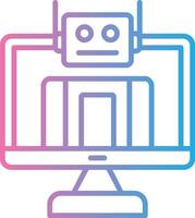 Bot Line Gradient Icon Design vector