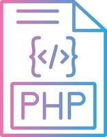Php Line Gradient Icon Design vector