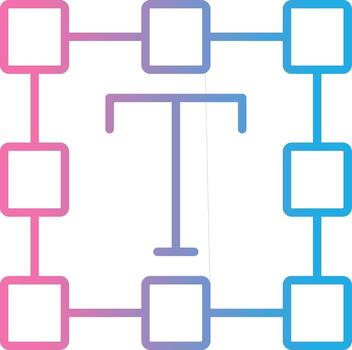 Typographic Line Gradient Icon Design vector