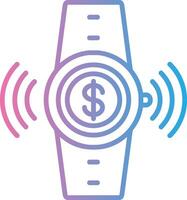 Contactless Line Gradient Icon Design vector