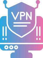 vpn glifo degradado icono diseño vector