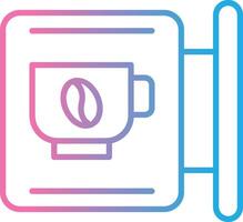 café señalización línea degradado icono diseño vector