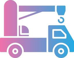 Crane Truck Glyph Gradient Icon Design vector