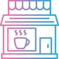 café tienda línea degradado icono diseño vector