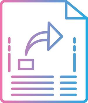 Forward Line Gradient Icon Design vector