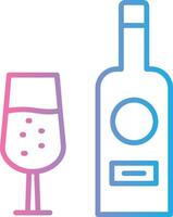 Wine Bottle Line Gradient Icon Design vector
