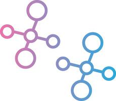 Molecules Line Gradient Icon Design vector