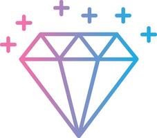 diamante línea degradado icono diseño vector