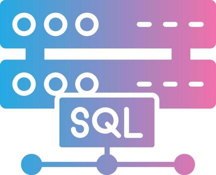 sql glifo degradado icono diseño vector