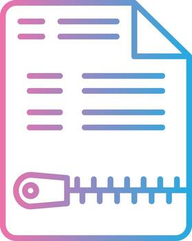 Zip File Line Gradient Icon Design vector