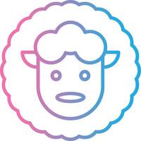 Sheep Line Gradient Icon Design vector