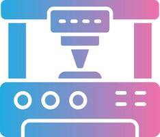 3d Printer Glyph Gradient Icon Design vector
