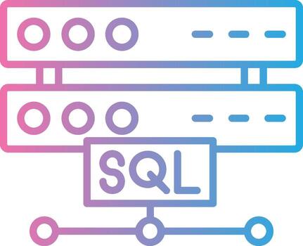 sql línea degradado icono diseño vector