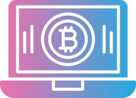 Bitcoin Mining Glyph Gradient Icon Design vector