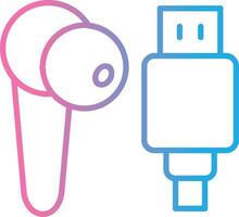 Earbud Line Gradient Icon Design vector