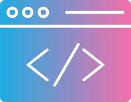 Coding Glyph Gradient Icon Design vector