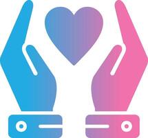 Hands Holding Heart Glyph Gradient Icon Design vector