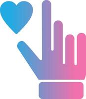 Hand Heart Glyph Gradient Icon Design vector