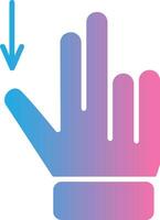 Two Fingers Drag Down Glyph Gradient Icon Design vector