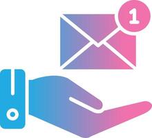 Email Glyph Gradient Icon Design vector