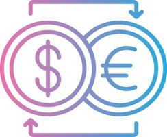 Currency Exchnage Line Gradient Icon Design vector