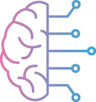 Brain Line Gradient Icon Design vector